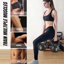 Juego de Pesas Rusas Peso kettle ruso Entrenamiento de Fuerza kettlebells con Mango Antiderrapante Gimnasio en casa Negro-A