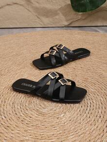 Women Slides - Black - View 8