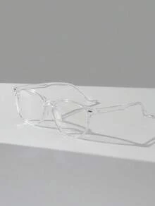 1副/套 男士休闲百搭纯色方形时尚眼镜，适合日常阅读、校园生活、通勤，复古时尚眼镜框，男女皆宜 - 彩色 - 查看 3