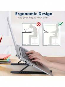 18-Inch Laptop Stand, Foldable Aluminum Alloy Cooling Riser Holder, Portable Desktop Tablet & Phone Stand