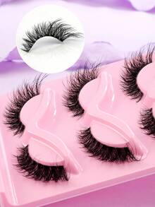 5 Pairs Fluffy Natural 8D Thick Soft Curly Convenient Wear False Eyelashes - Black - View 3