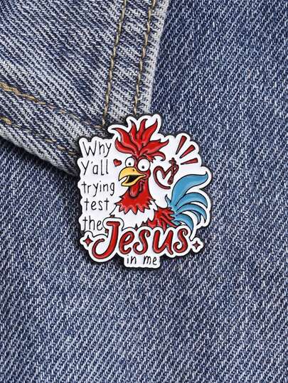 1pc Rooster Enamel Brooch Cute Animal Badge Lapel Pin Backpack Clothing Accessories Jewelry Gift For Friends