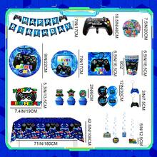 Video Gamer Birthday Party Decorations & Video Game Party Tableware Supplies Set - Video Game Party Plates Cups Napkins Tablecloth Banner Balloons Etc Game Themed Party Decorations For Friends - 彩色 - 查看 6