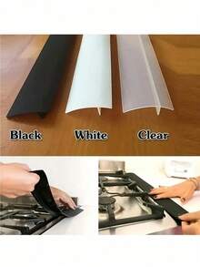 1PC/2PCS Stove Counter Cover Kitchen Seal, Stove Top Seal, Organic Silicon High Temperature Resistant Kitchen Gap Strip, Kitchen Accessories,Kitchen Decor And Accessories,Home Essentials,Kitchen Organization And Storage,Oil And Dirt Resistant Gas Stove Gap Soft Sealing Strip Silicone Gap Plug Kitchen Stove Counter Gap Cover - Flexible Stove Space Filler,Kitchen Decor,Halloween-ASDF - 2pcs/black - View 5