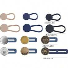 12件装牛仔腰围延长器，可拆卸腰带延长器，多功能便捷腰围扩展装置 - 彩色 - 查看 8