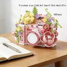 Multi-Colored Creative Building Block Toys, Adult Version Digital Camera Assembly Model, Retro Ornament, Birthday Gift, Digital Camera Building Block High-Value Ornament Model Toy, Assembly Model Toy, High-End Desktop Ornament. - Multicolor - View 6