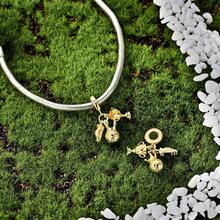 Silver Plated Charms Golden Butterfly Tassel Horseshoe Football Cup Golden Robot Dog Cross Life Tree Crow Lotus Flower Multi Element Series Beads Charm Fit Original Bracelet Charm Beads Necklace Diy Female Jewelry - Multicolor - View 3