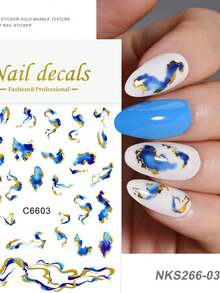 1Pc Nail Art Stickers Abstract Marble Pattern Lines 5D Adhesive Sliders DIY Nails Polish Manicure Sticker Decals - Multicolor - View 12