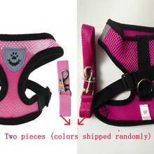 1pc Adjustable Mesh Pet Cat Harness & Leash Set, Breathable Vest For Small & Medium Dogs