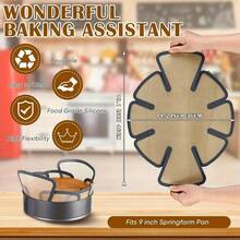 1个可重复使用的不粘硅胶面包发酵烘焙垫，圆形食品糕点面团垫，带防滑边缘，适用于9.5 x 5英寸面包模具，易于清洁的烘焙配件