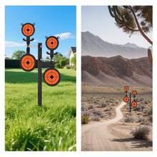 Foldable Double-Sided Bear Target For Indoor/Outdoor Shooting Practice - Easy Ground Insert Black Bear Goal With 10 Pre-Cut Target Papers, Compact & Portable