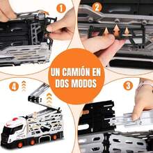 5 en 1 Juguetes para Niño,1.48M Pista De Carros para Niños,Juguetes De Vehículos Plegable y Transformable,Carritos para Niños,Dos Pistas para Juego multijugador,Blanco,38073733 - Granate - Ver 5