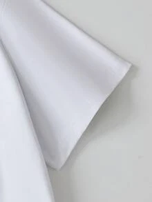 大码女式休闲度假风日常通勤龙虾字母印花短袖白色T恤 - 白色 - 查看 4