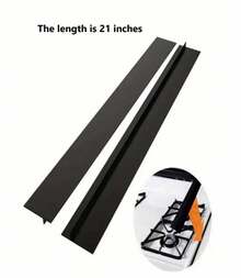 1/2pcs, Stove Counter Gap Cover T-Shaped Silicone Rubber Strip For Kitchen Oil-Gas Slit Filler Heat Resistant Mat Oil Dust Water Seal, 21/25/30inch-ASDF - 黑色-21吋-2件裝 - 查看 13