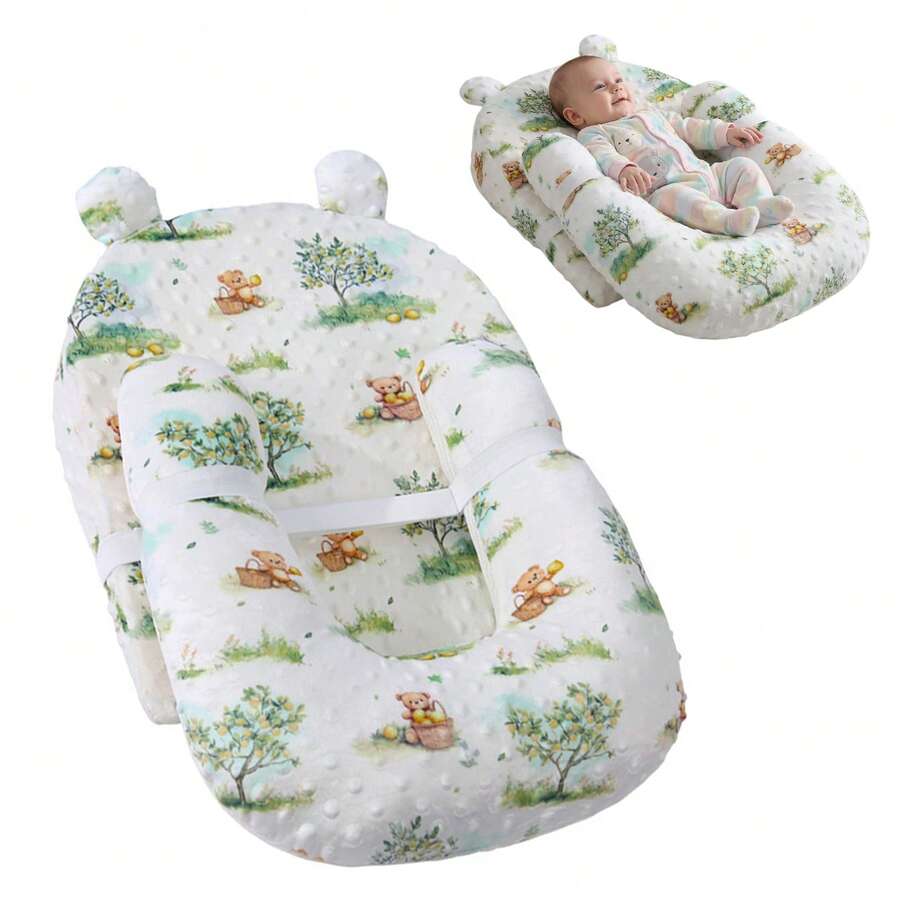 1pc Inclined Pillow, Anti-Spit Milk Slanted Pad, Baby Care Pillow, All-Season Breathable Newborn Anti-Choking Milk Leakage Feeding & Sleeping Pillow - Multicolor - View 1