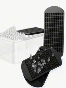 Square Grid Silicone Ice Cube Tray, Cold-Resistant . Can Be Used As Ice Mold And Pudding Mold, Suitable For Home, Bar And Other Occasions. Easy To Use. - Multicolor - View 4