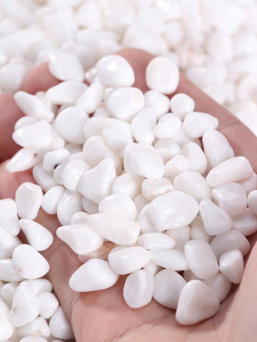 100/200/600/900g 白色鵝卵石 - 0.4-2cm,拋光,適用於花園與居家裝飾、室內植物、花瓶、戶外花盆、水族箱、魚缸及節慶餐桌中心裝飾石 - 彩色 - 查看 1