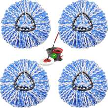 6 Pack Mop Replacement Heads For O-Ceda EasyWrin Spin Mop, Microfiber Spin Mop Refills, Easy Cleaning Mop Head Replacement White - MàuB - Xem 1