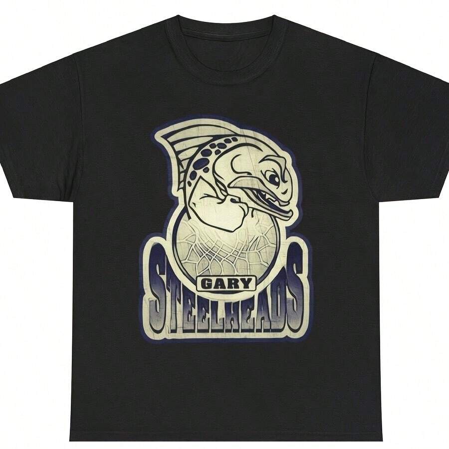 Gary Steelheads Indiana Basketball Team T-Shirt - Black - View 1