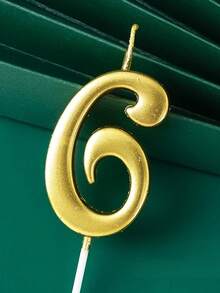 1pc 0-9 Creative Curved Gold Number Candle, Birthday Cake Decor, Suitable For Romantic Party, Birthday Celebration, Holiday Party, Singles Party Cake Decoration, Baking Decoration - Gold - View 11