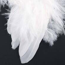 2/10/5pcs White Feather Angel Wing Ornaments, Christmas Tree Hanging Decorations, Suitable For DIY Craft Decoration, Wedding Decoration, Handmade Accessories, Study/Bedroom/Lobby Hanging Decoration, Carnival Feathers, Wreath Accessories, Perfect For Christmas Home Party Decoration. - White - View 4