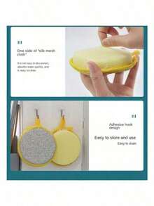 Certified Compostable Sponges 10-Pack - USDA BioPreferred Plant Fiber, Dual-Texture For Non-Stick Pans & Countertops - 薑色 - 查看 9