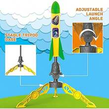 YEEBAY Rocket Air Launch - Juguete para niños de 3, 4, 5, 6, 7, 8 años en adelante, niñas, paquete de 2 lanzadores de pisoteo y 8 cohetes de espuma coloridos, divertido juego al aire libre, regalo ideal de cumpleaños de Navidad - / - Ver 5