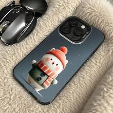 Funda de Teléfono Gris Linda Gato de Invierno con Sombrero y Bufanda Impresión para iPhone 14 15 Pro Max  Galaxy S23 S24 Plus Opción de Regalo Ideal para Todas las Estaciones - Plateado - Ver 5