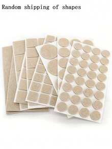 1片/24片装毛毡家具垫，自粘毛毡地板保护垫，防刮防滑，适用于硬木、瓷砖、椅子、桌子、沙发、床，米色 - 均码