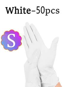 100/50/4只装白色一次性丁腈手套，无绒毛，指尖设计，厨房清洁工具，母亲节礼物，保护妈妈的双手，厨房必备，圣诞节清洁工具，价格实惠，无粉无乳胶手套，耐用家用清洁手套，防水，美甲用品，圣诞礼物，适合厨房使用 - 白色 - 查看 20