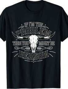 If The Problem Vintage Then You Might Be The Reason Cowgirl T-Shirt - Negro - Ver 1