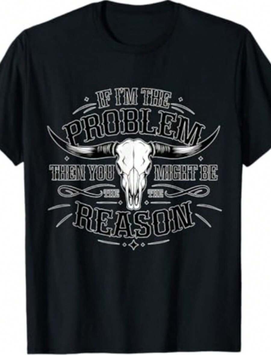 If The Problem Vintage Then You Might Be The Reason Cowgirl T-Shirt - Negro - Ver 1