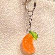 1pc/2pcs Fashion Keychain Punk Y2K Cute Orange Leaves Keychains For Women Bag Pendant Jewelry Trinket Girl's Car Key Ring Key Chain Accessories Car Accessories Bag Charm School Goth - 彩色 - 查看 1