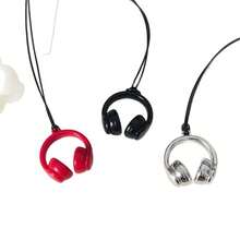 Realistic Fun 3D Headphone Sweater Chain Necklace, Cute Minimalist Sweet & Cool Adjustable Outfit Accessory, Perfect Gift, Birthday Gift, Ideal Gift, Surprise Gift, Holiday Gift, Seasonal Gift, Gift - Multicolor - View 9