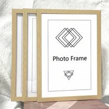 1个A4经典相框，适用于墙面或桌面，哑光黑白浅木纹，多功能文件框，仿木纹 - 彩色 - 查看 9