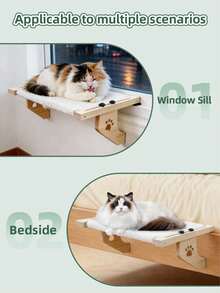 1pc Cat Window Perch, Adjustable Cat Window Sill Bed, Suitable For Windows, Bedside, Drawers And Cabinets - Multicolor - View 4