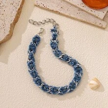 Vintage Denim Lace Style Bracelet For Women, Simple Hip-Hop Style Women's Bracelet, Fashionable Jewelry Accessories Suitable For Daily Party And Vacation Wear, Give Her A Gift - 1Pcs - 查看 9