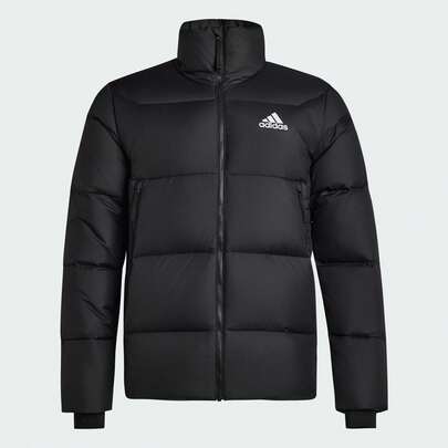  Adidas BB DOWN J 600 Fill Power Down Jacket, Warm Sports Casual Loose Fit Plus Size Padded Coat, Thick Insulated Outerwear For Winter, Men