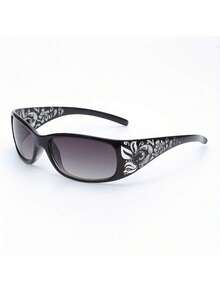 Fashion Women's High-End Oval Glasses - Lenses, Lightweight And Durable Black Floral Pattern Frame, Suitable For Casual And Formal Occasions, Includes Cleaning Cloth, Fashion Accessories, Elegant Design, High-Quality Decorative Glasses, Must-Have For Enthusiasts, Exquisite Style, Premium Lenses - 棕色 - 查看 7