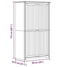 vidaXL BODO Kleiderschrank, grau, 99 x 53,5 x 173 cm, Kiefernholz - Grau - Übersicht 8