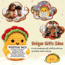 这款柔软的手工钩织墨西哥卷饼，能带给我们微笑、快乐和鼓励，它是一个快乐的伙伴，有助于改善你的心情，传播笑容。是送给成人、女孩、男孩、青少年和儿童的绝佳生日礼物。 - 彩色 - 查看 5