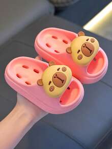 1 đôi dép Kapibara trong nhà, chống trơn trượt, dành cho trẻ em, mùa hè. - Hồng - Xem 4