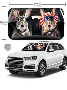 59.06" X 27.5" Foldable Car Windshield Sun Shade, Front Window Sunshade With Enhanced UV Protection, Suitable For Sedans, SUVs And Hatchbacks