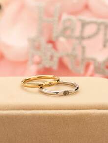 1枚【定制】生日花朵戒指，不锈钢材质，可定制12个月或1岁生日花朵图案，可爱定制戒指，男女皆宜，适合日常及节日佩戴，可作为礼物送给家人、朋友、爱人，情人节礼物、周年纪念礼物、生日礼物、母亲节礼物、个性化礼物 - 彩色 - 查看 10