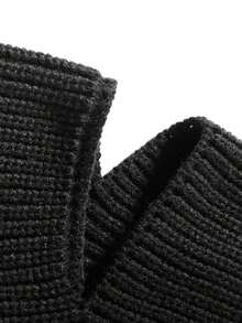 1pc Men's Black Warm Knitted Hat, Winter Hat, Dual-Use Face Mask, WaKnittedool Cap, Outdoor Cold-Proof Winter Hat - Black - View 6