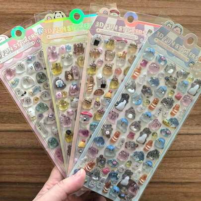 Cute & Sweet Plush Ice Cream Pet Stickers Scrapbooking DIY Diary Decorative Stationery Stickers