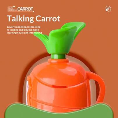 1pc Cute Carrot Shape With Clear Recording & Playback Function, Compact And Lightweight To Carry. Made Of Material, Stylish And Practical. Can Also Be Used As A Lovely Desktop Ornament.