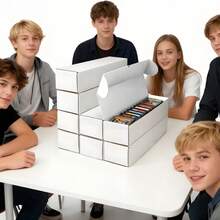 1个可容纳800张卡片的收纳盒 | 纸板卡片盒，适用于收藏卡、游戏卡和体育卡 - 便携、坚固、易于组装 - 彩色 - 查看 7