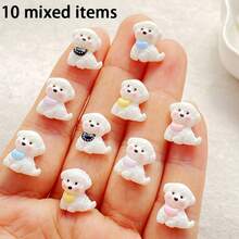 10/30/50pcs Resin Hand-Painted Cute Cartoon Animal Dog Decorations - Vibrant Mini Flat Back Decorations For DIY Arts - Charming Playfulness, Smooth Surface - Random Mixed - Multicolor - View 14