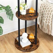 Coat Stand, Coat Rack for Hallway, Freestanding Coat Rack Stand with 8 Hooks, Storage Shelves, Hall Trees for Clothes, Rustic Brown - A-Braun - Übersicht 8